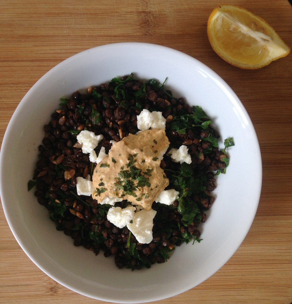 Parsley and Harissa Puy Lentil Bowl