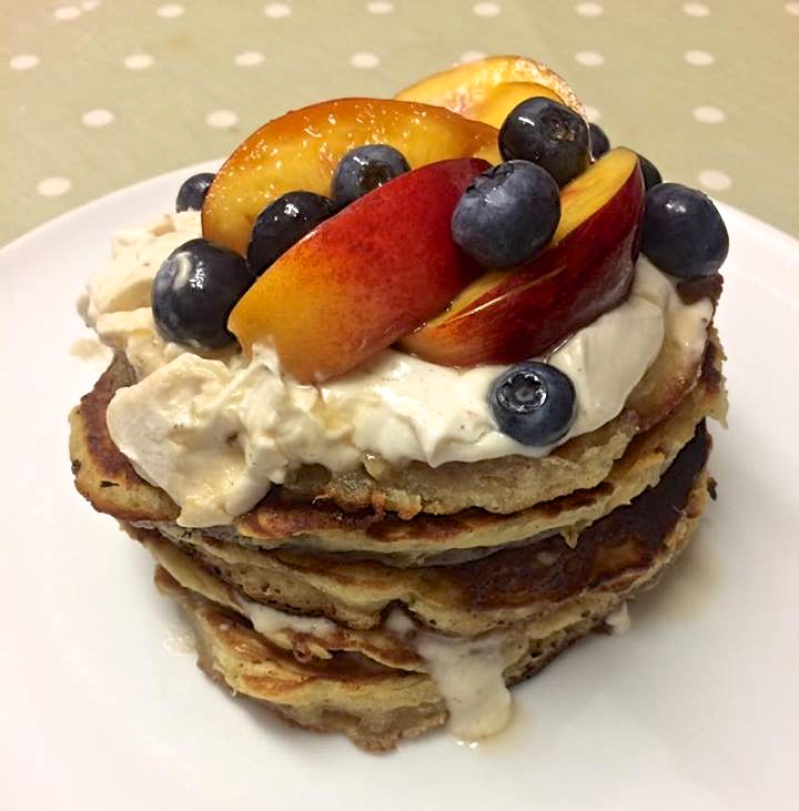 Nectarine, Blueberry and Mascarpone&nbsp;Pancakes