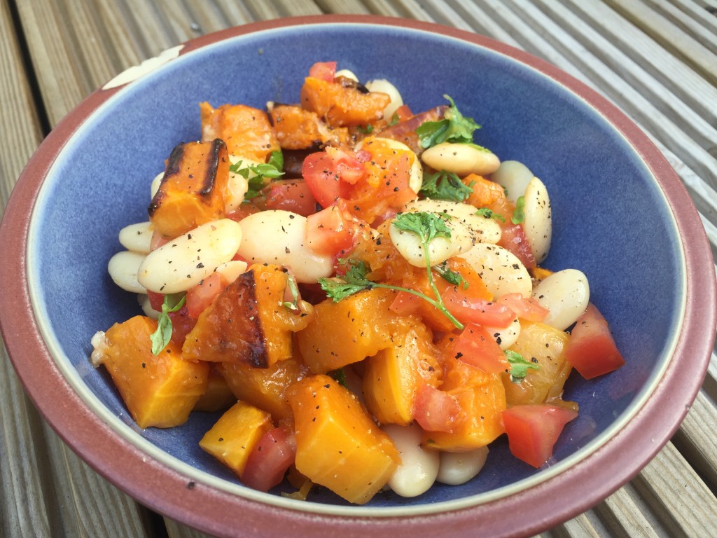 Butter bean, squash and tomato&nbsp;salad