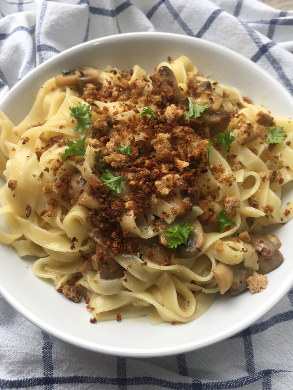 Mushroom and sage tagliatelle with garlic&nbsp;breadcrumbs