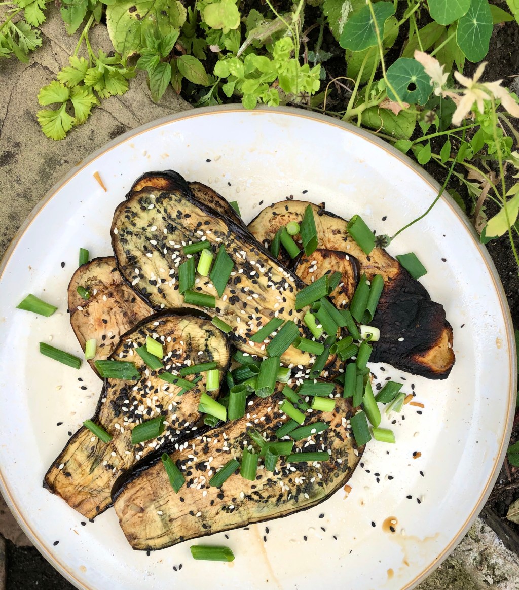 Soy and sesame marinated&nbsp;aubergine